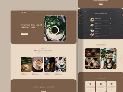 Filtro | coffeeshop landing page | Abrar Akib coffee landing page coffee ui coffee website ui coffeelover coffeeshop coffeeshop landing page coffee website food landing page modern coffee website