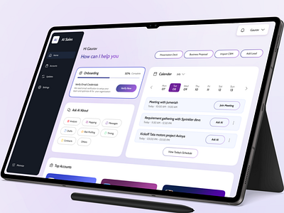 AI Sales application dashboard app design illustration ui ux web