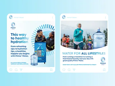 Primo Water Social Ads ads brand delivery exchange hydrate hydration primo refill social water wave