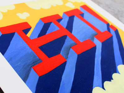 New print: Hi! color design illustration painting type