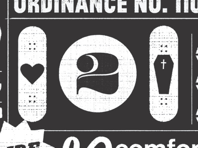 Love It to Death hand drawn illustration logo skateboarding texture