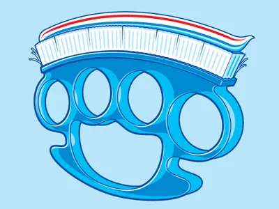 Dental Care glennz illustration illustrator knuckle duster tee tooth brush tooth paste vector