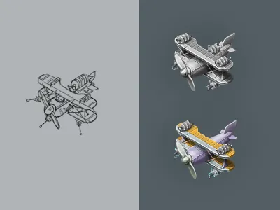 Aircraft aircraft game photoshop steampunk