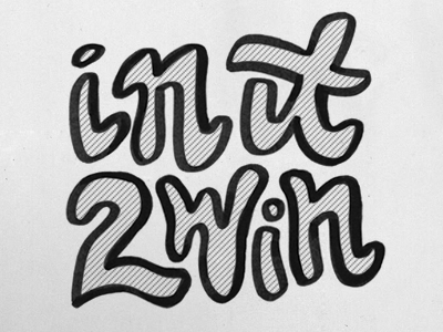 In 2 Win illustration lettering type