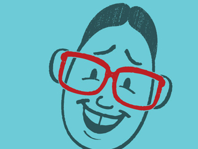 Melvin blue illustration red t shirt texture