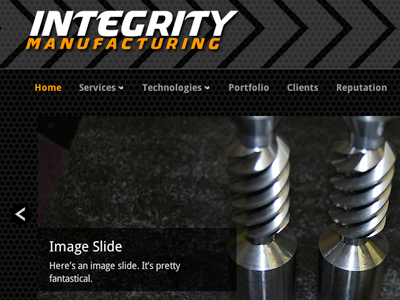 Integrity Website black metal orange redesign slider slideshow wordpress