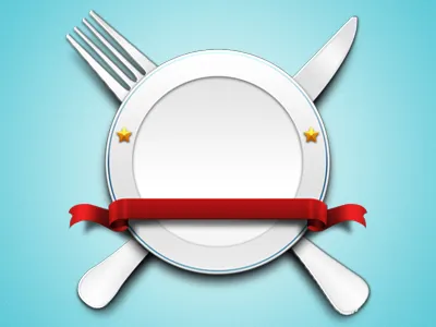 Mealtime cooking food icon plate utensils