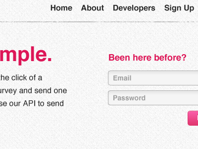 Not Satisfied Yet helvetica login pink texture