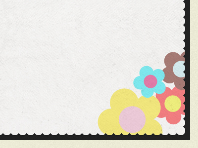 Stationery Corner flowers frilly edge ipad stationery