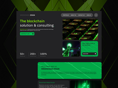 Blockchain Service Company Profile black blockchain branding company company profile consulting dark design exchange landing modern portfolio profile project services solution ui ui design ux web3