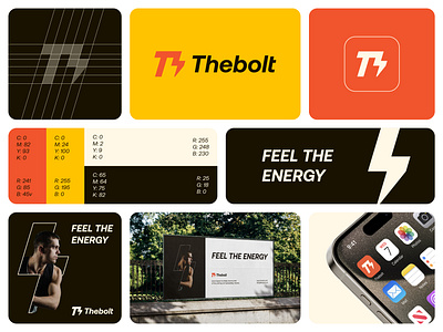 Thebolt - Logo Design Concept athletic bolt brand identity branding concept creative energetic energy exercise fitness fitness app gym health letter t lightning logo power thunder