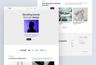 🎨Mona - Portfolio Website Template agency design landing page minimalist modern personal website portfolio portfolio template portfolio website professional uiux web design website design website template