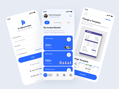 Invoice Maker Mobile App admin ai app app design app ui billing business crm dashboard finance invoice invoice maker invoice management app ios app mobile app product design saas sales ui ux