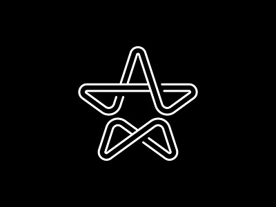 Infinity And Letter A Star Logo a app branding design graphic design iconic infinity letter line logo minimalist star symbol unique vector