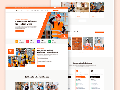 Industry & Construction website UI Design business cms construction design graphic design industry ui ux website