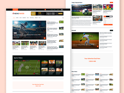 Blog & Newspaper Website UI Design blog business cms design graphic design news newspaper sports ui ux website