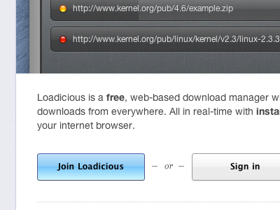 Loadicious signup website welcome