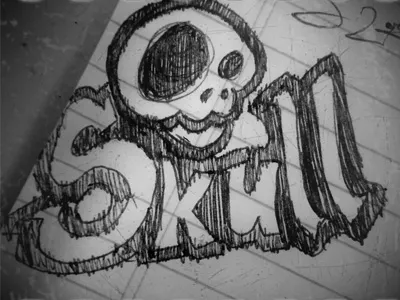 Dribbble Skull graphic design illustration sketch