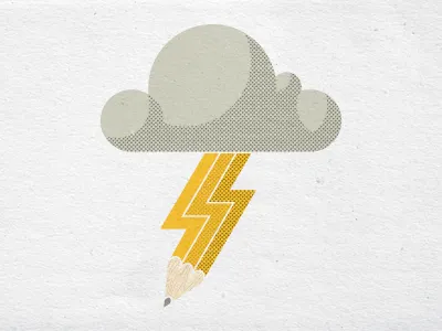 Brain Storm cloud limited edition pencil prints silk screen