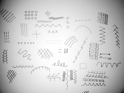 stitching patterns sketch typography