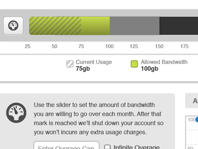 Bandwidth Tracker bandwidth bar graph slider tracker ui