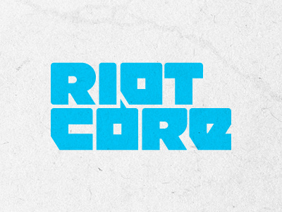 Riot Core block blue bold custom type