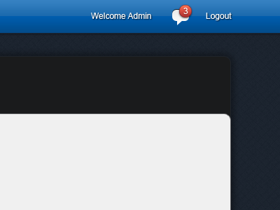 Web App Top Bar Right admin blue ui web