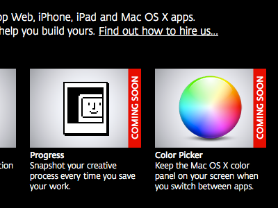 Coming soon black footer icon rainbow web website