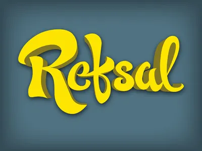 Refsal 3D Type hand drawn lettering name script type typography