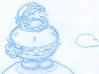 Burgerman Cel Painting (sketch) cel colerase painting pencil sketch