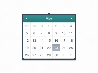 Calendar popup element webapp