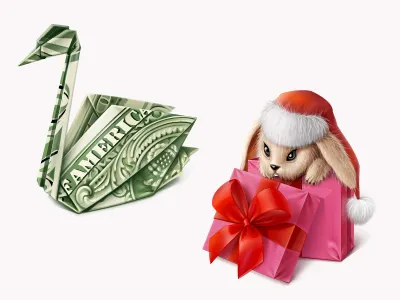 Icons for social network gift icon rabbit swan