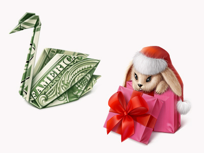 Icons for social network gift icon rabbit swan