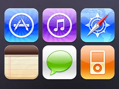 iOS Defaults bright glossy icon ios iphone theme winterboard