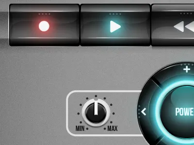 UI WIP buttons hardware interface menu music rack software ui