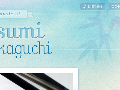 Web header blue composer header musician website