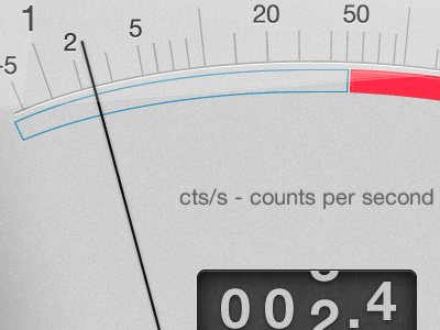 Geiger counter analog counter iphone ui