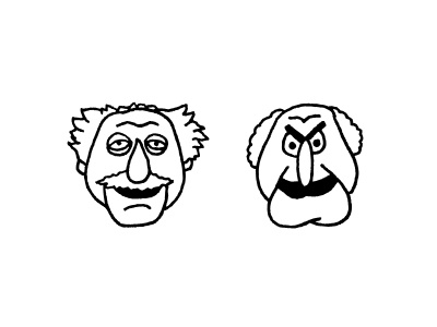 Statler & Waldorf black heads icons muppets statler threadless waldorf