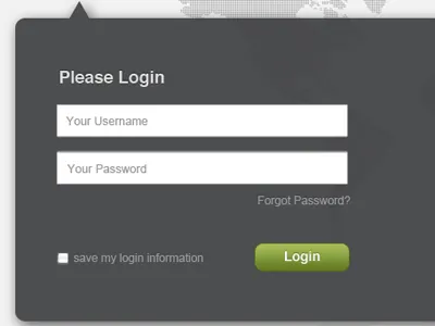 Part of a Login Screen forms gray login