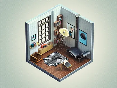 Corners "NY Loft" brooks corner corners cube furniture isometric loft mini ny