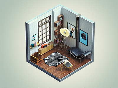 Corners "NY Loft" brooks corner corners cube furniture isometric loft mini ny