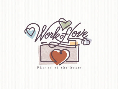 Work Of Love hearts logo love photography script type work