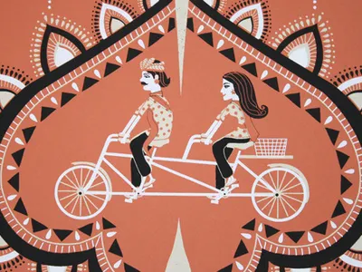 Bike Culture bike mehndhi pattern print screen