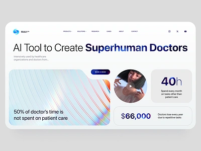 Branding and webdesign for Medical AI tools block brand branding gpt home identity landing logo page simple superhuman typo typography ui ux white