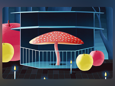 Illustration "The Enchanted Grove" art artist artwork colorful art colors creative creative art creativity dark design designs drawings illustrate illustrated illustration inspire inspired inspration mushroom painting