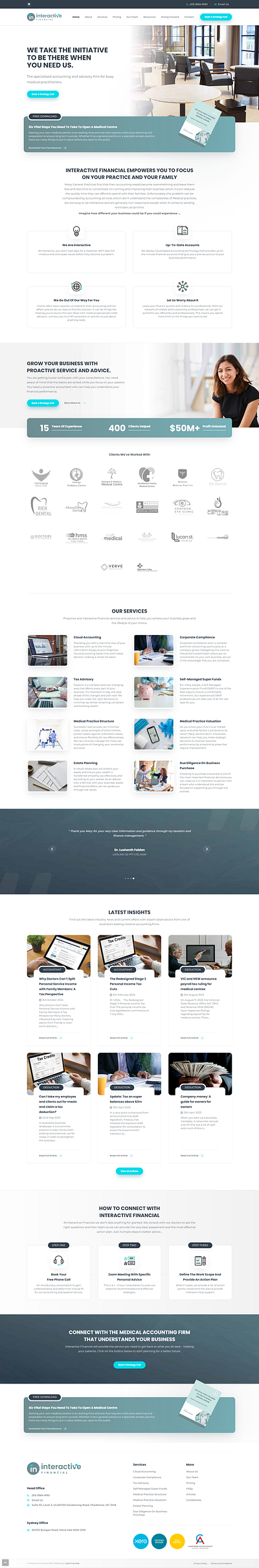 Medical Accounting Firm Homepage web design web development website development wordpress wordpress website