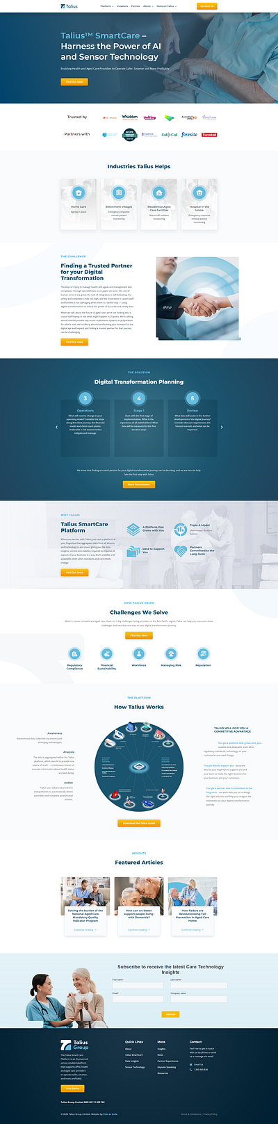 Talius Homepage design web design web development website development wordpress wordpress website