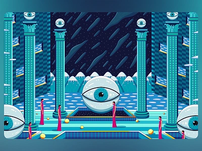 Illustration "The Servants of Sight" art art design artist artwork blue blue art cold creative creatvity deep deep meaning design eyes illustrated illustration insparation inspire inspired sight silence