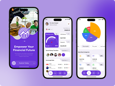 Finance Mobile App Concept app application banking app budgeting app crypto wallet design finance app finance tracker financial management investment app mobile payment app personal finance savings goals screen stock market app ui