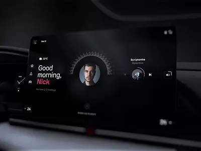 in-Vechile OS design by Gleb Kuznetsov 3d aion animation breaking breaks c4d changing clock dashboard gac home line motion os parking parktronic speed ui unlock vehicle